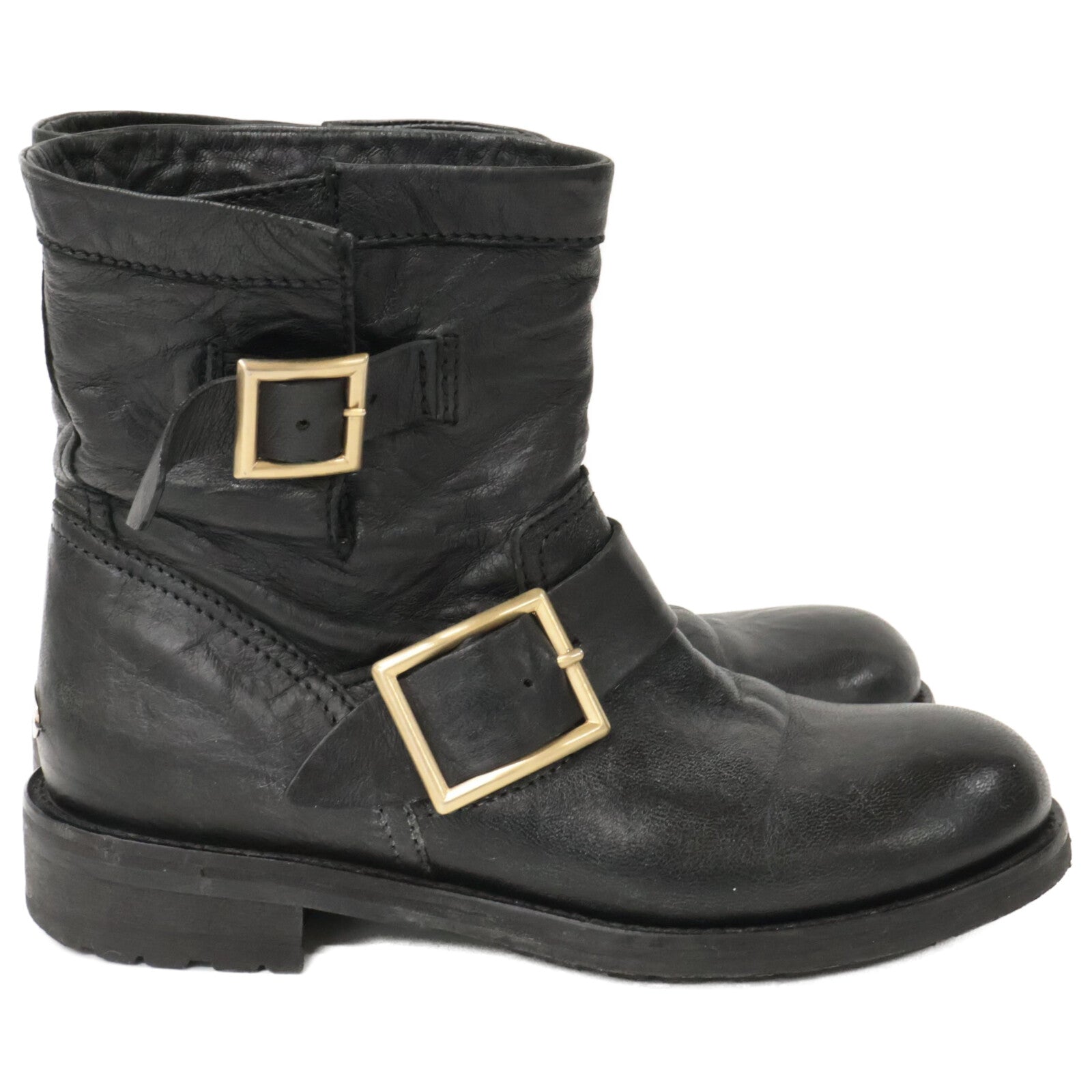 JIMMY CHOO Youth Short Engineer Boots Shoes 34 1/2 Ladies