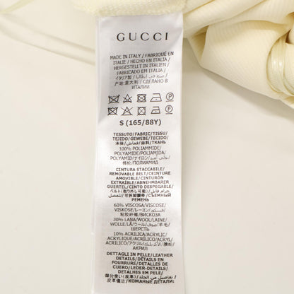 GUCCI 古驰 653408/670292 白色 蓝色饰边 运动连衣裙 金色纽扣裹身连衣裙 连衣裙