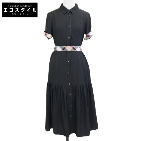 BLUE LABEL CRESTBRIDGE 24S/S Black Slub Chambray Twill Dress
