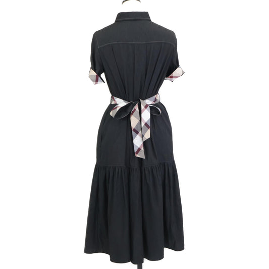 BLUE LABEL CRESTBRIDGE 24S/S Black Slub Chambray Twill Dress