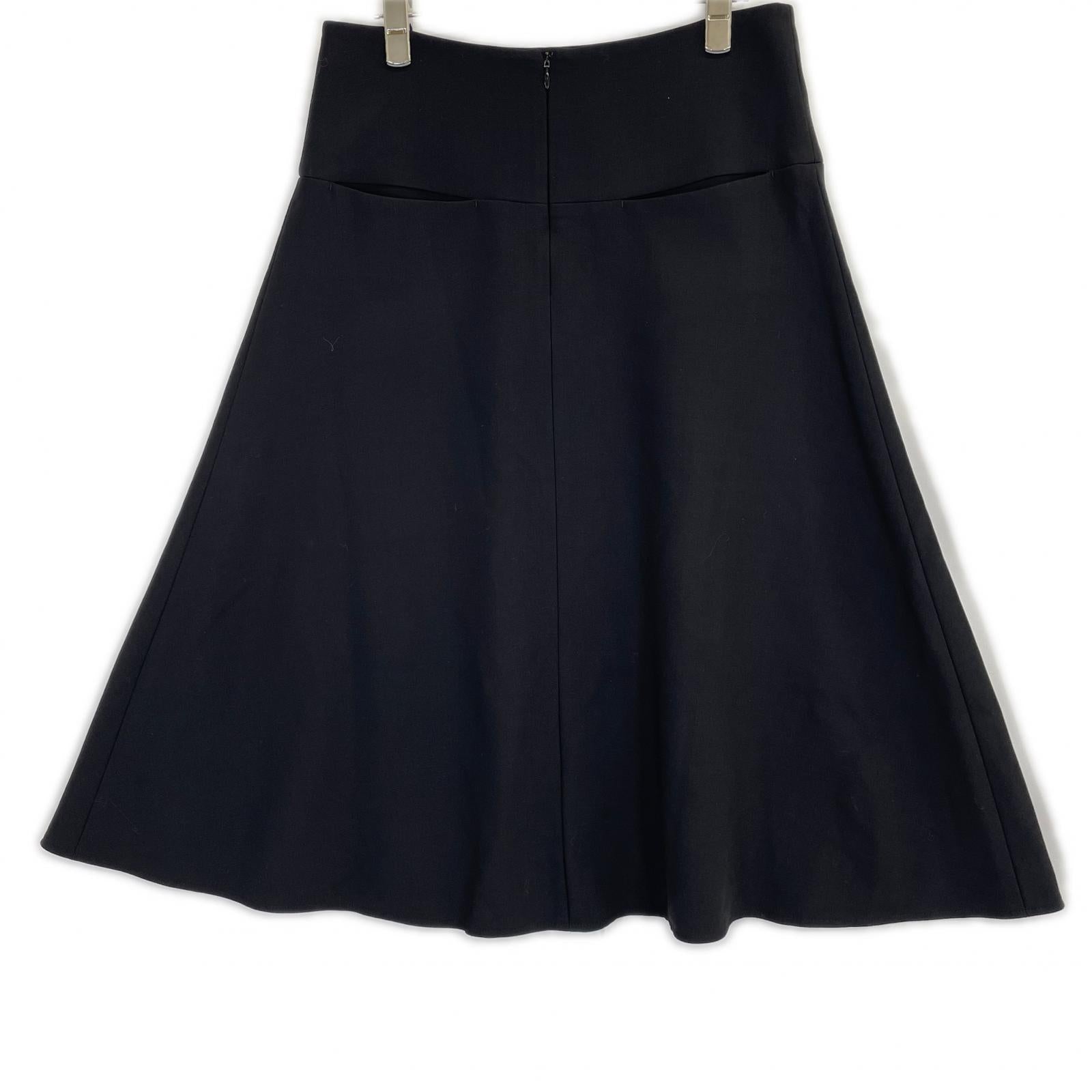 CYCLAS Cyclas 1-05-02-2080 Black 100% Wool Back Zip Medium Flare Skirt Skirt 38