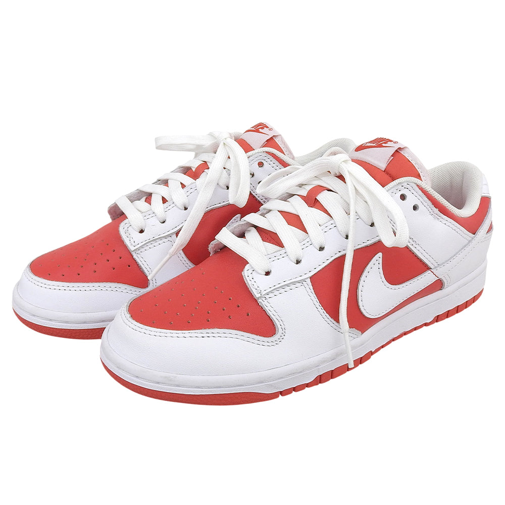 NIKE ナイキ 美品 DUNK LOW スニーカー シューズ メンズ チャンピオンシップレッド ホワイト 25.5cm シューズ 7.5(US)