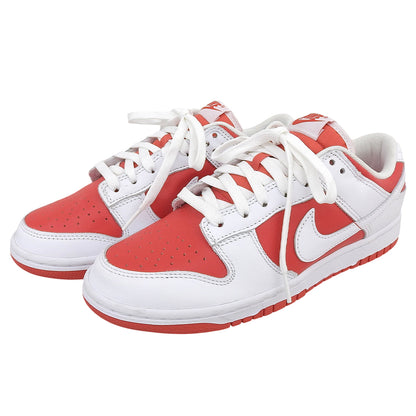 NIKE ナイキ 美品 DUNK LOW スニーカー シューズ メンズ チャンピオンシップレッド ホワイト 25.5cm シューズ 7.5(US)