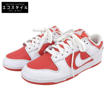NIKE ナイキ 美品 DUNK LOW スニーカー シューズ メンズ チャンピオンシップレッド ホワイト 25.5cm シューズ 7.5(US)