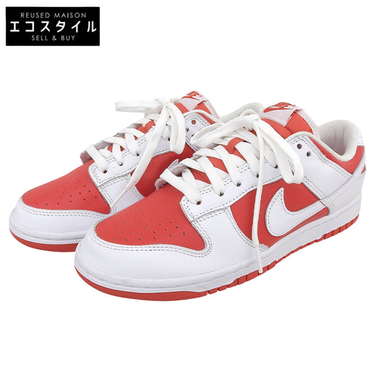 NIKE ナイキ 美品 DUNK LOW スニーカー シューズ メンズ チャンピオンシップレッド ホワイト 25.5cm シューズ 7.5(US)