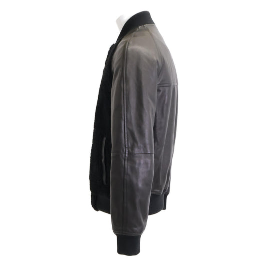 ELIOT Lamb Leather x Mouton Boa Panelled Zip-Up Blouson Jacket 48 Men's