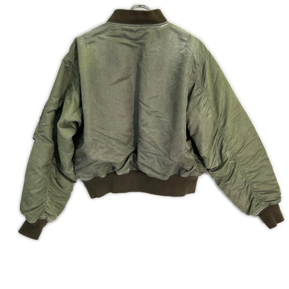 Whim Gazette WGZ1022108A0002 Khaki Nylon Vintage-Processed MA-1 Zip Blouson Jacket F
