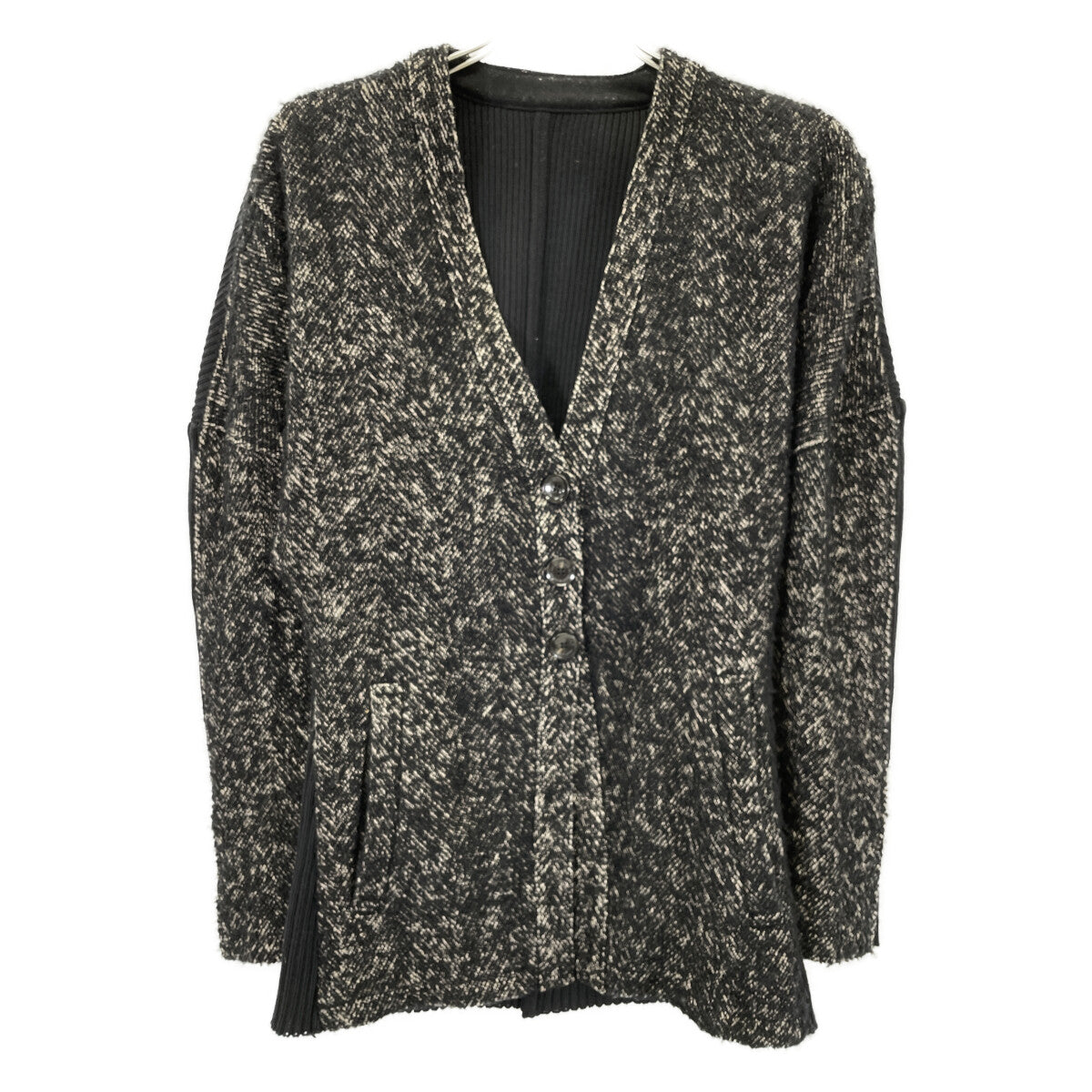 AKIRA NAKA Akira Naka AW2326-BK Black Philine combi tex cardigan Top