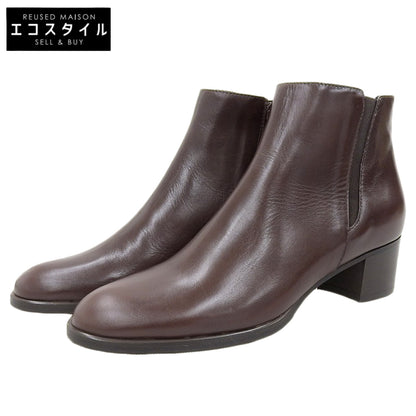 LUCA GROSSI ルカグロッシ 新品同様 レザー アンクルブーツ レディース ブラウン 36 シューズ