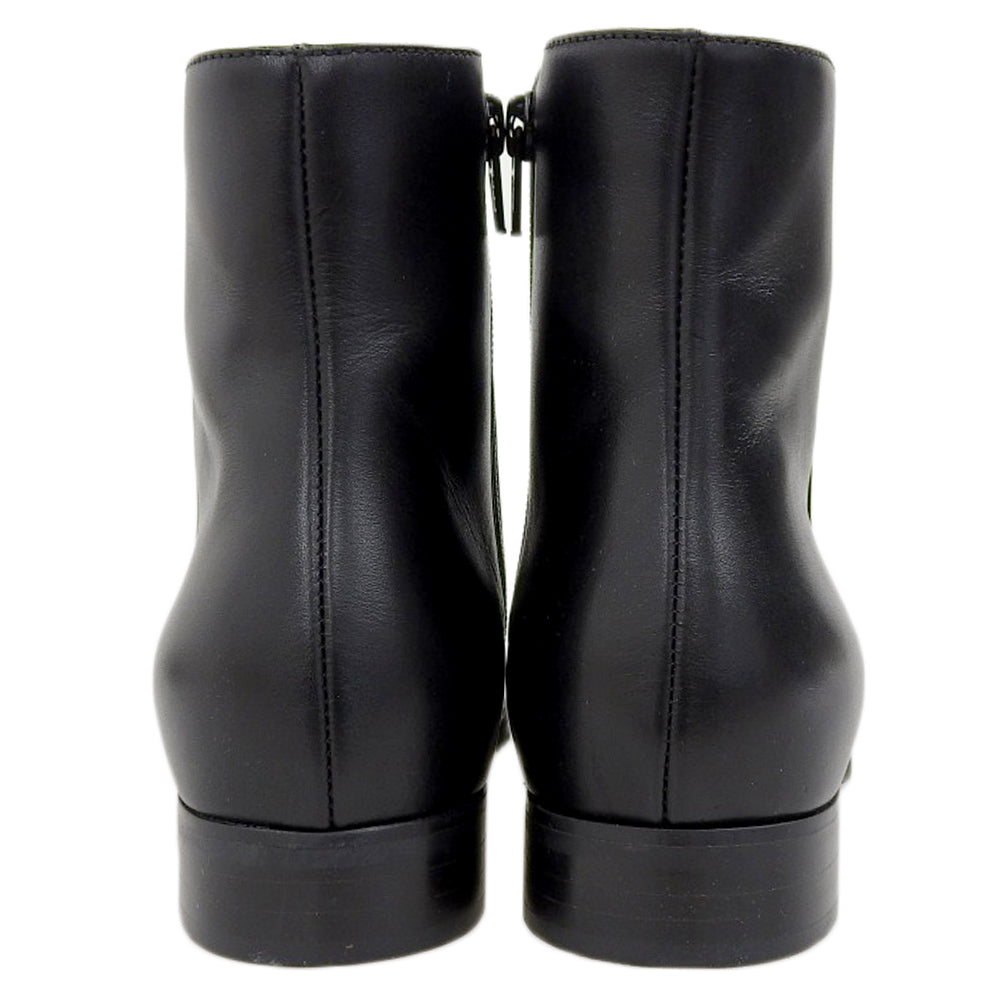 Like New Leather Low Heel Ankle Boots Women's Black 35 1/2 Shoes 35.5 Women's