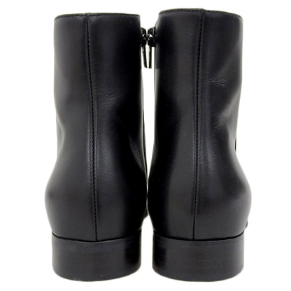 Like New Leather Low Heel Ankle Boots Women's Black 35 1/2 Shoes 35.5 Women's