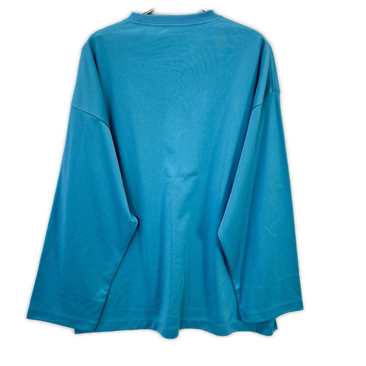 BLUE PLA Smooth Prime Oversized Crew Neck Long Sleeve T-shirt Tops 2 Men's