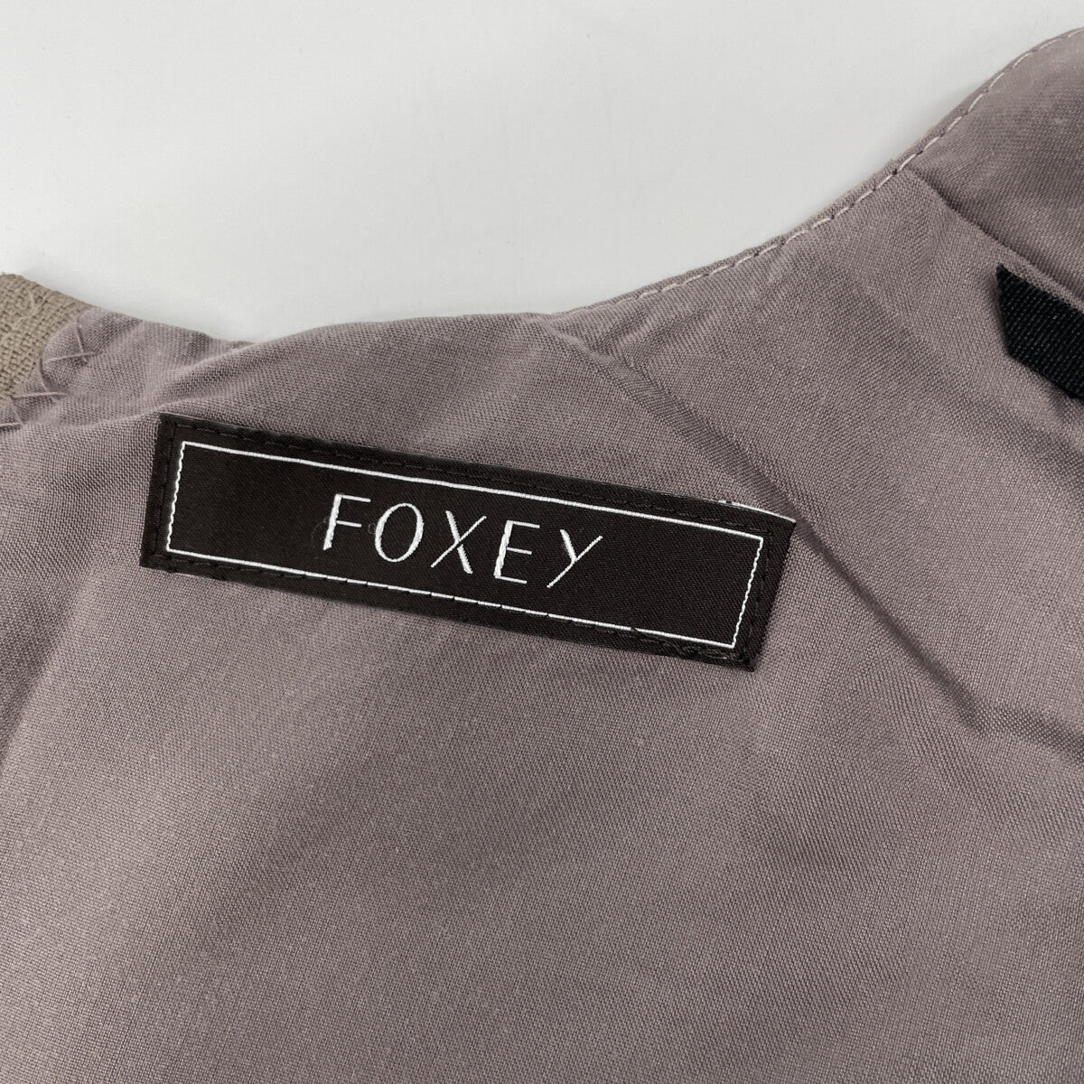 FOXEY 福克斯 棕色 100%亚麻 栀子花 连衣裙