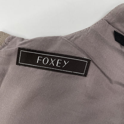FOXEY 福克斯 棕色 100%亚麻 栀子花 连衣裙