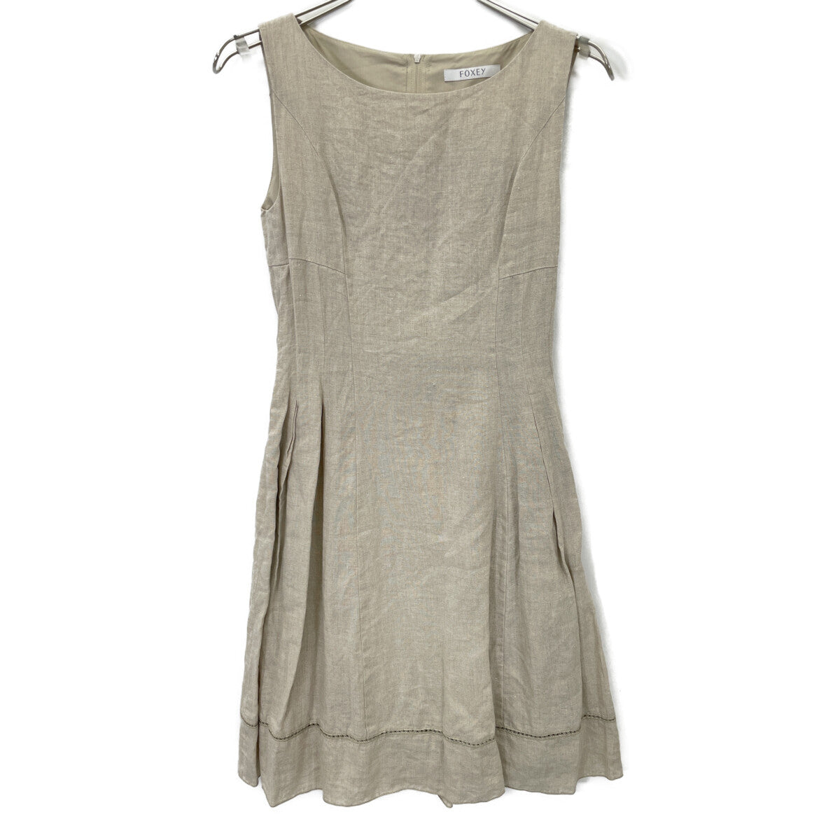 FOXEY Beige Linen Canelé Dress