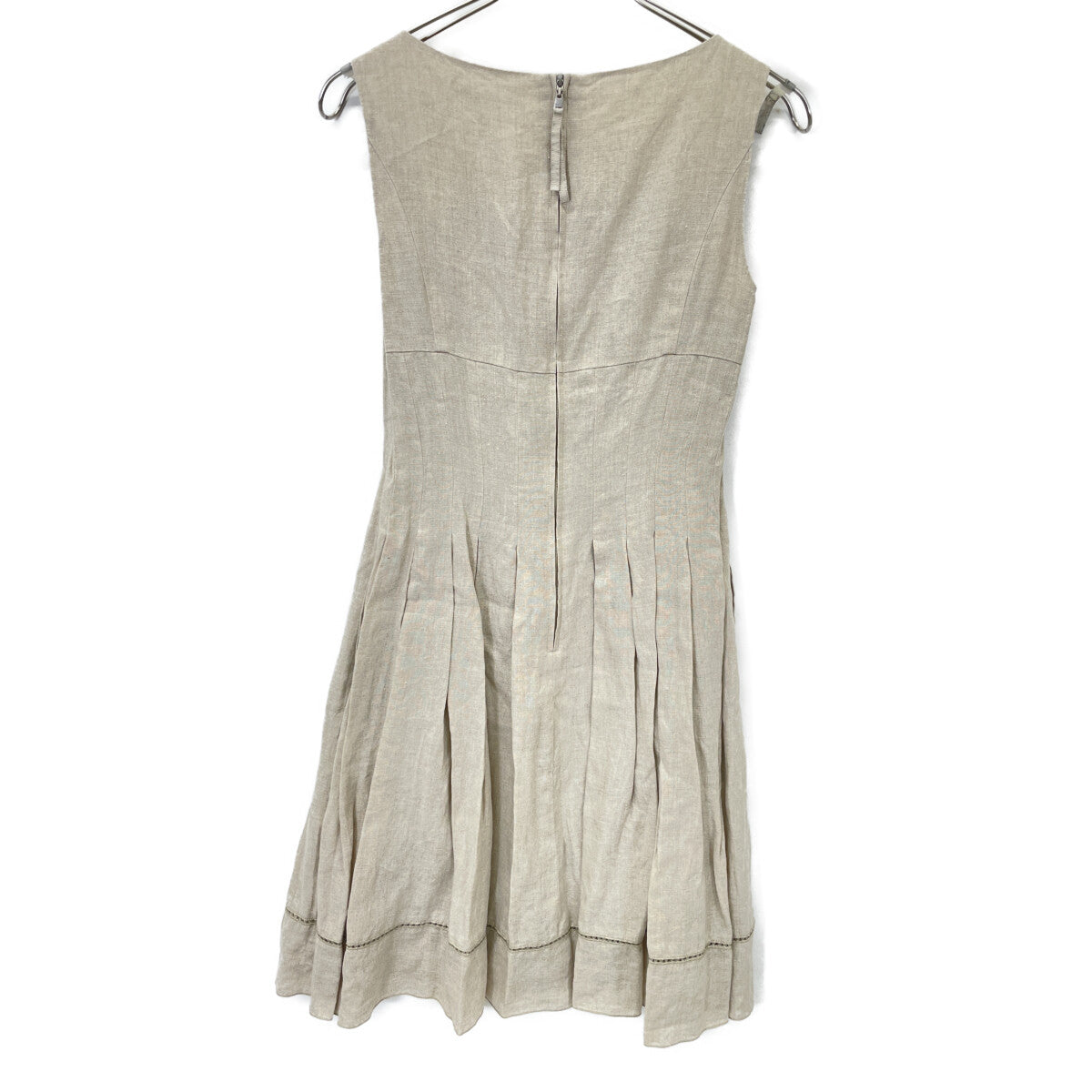 FOXEY Beige Linen Canelé Dress
