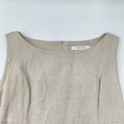 FOXEY Beige Linen Canelé Dress