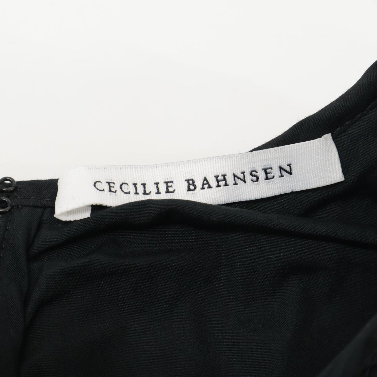 Cecilie Bahnsen Black Carlotta Ruffled Cotton-Blend Poplin Top