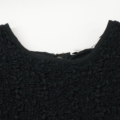 Cecilie Bahnsen Black Carlotta Ruffled Cotton-Blend Poplin Top