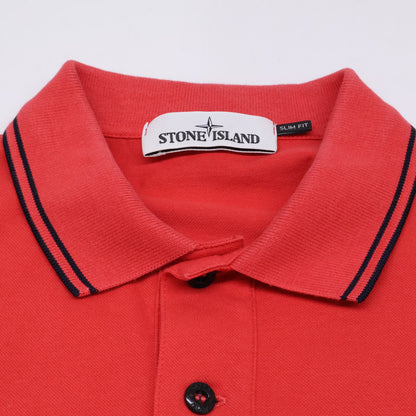 STONE ISLAND 石岛 鹿皮绒 修身方领标志短袖Polo衫 上衣