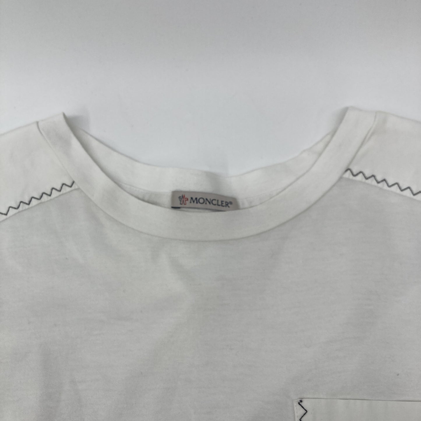 MONCLER 盟可睐 22SS 白色 短袖T恤 三色缝线设计T恤 上衣