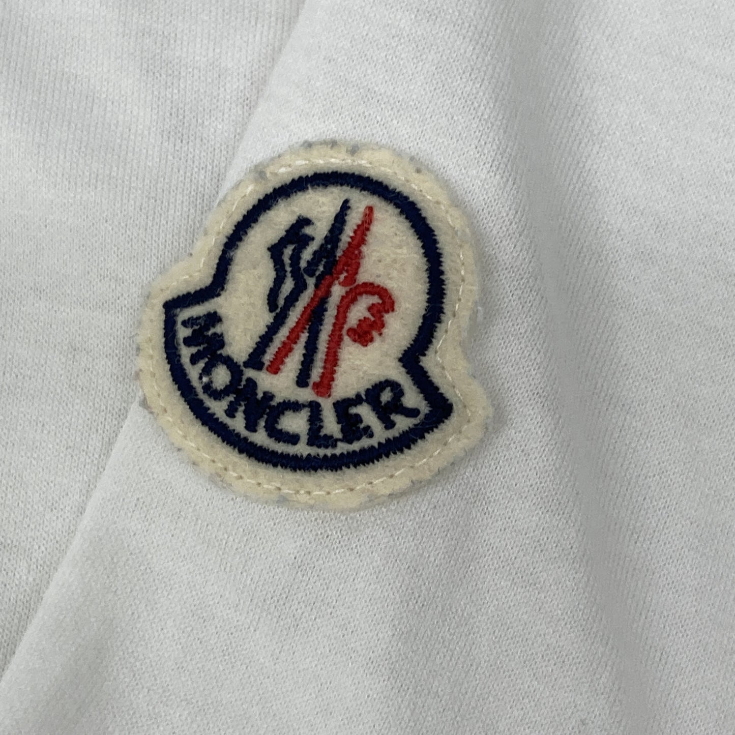 MONCLER 22SS White SS T-shirt Tricolor Stitch Design T-shirt Top