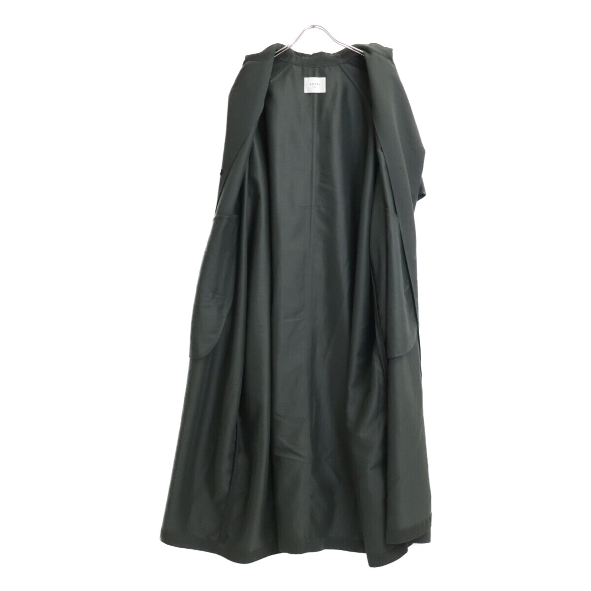 Ameri アメリ 24SS 01410740200 ブラック×グリーン TRENCH MULTI WAY LONG VEST コート