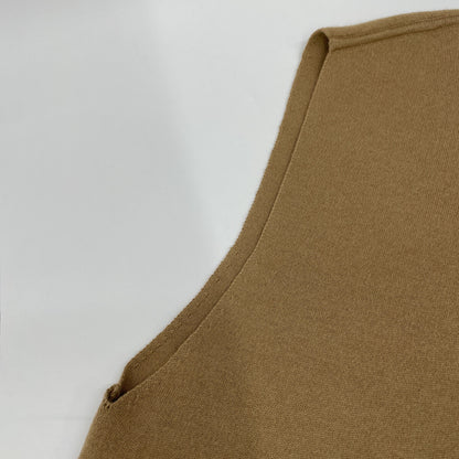 Brown Cashmere Blend High Neck Long Gilet Knit Dress One-piece F Women's