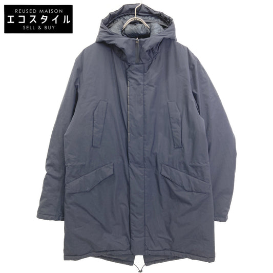 PI100UL-11121 NAVY LAMINAR SARTORIAL ENGINEERING GORE-TEX HOODED DOWN COAT Jacket 50 Men's