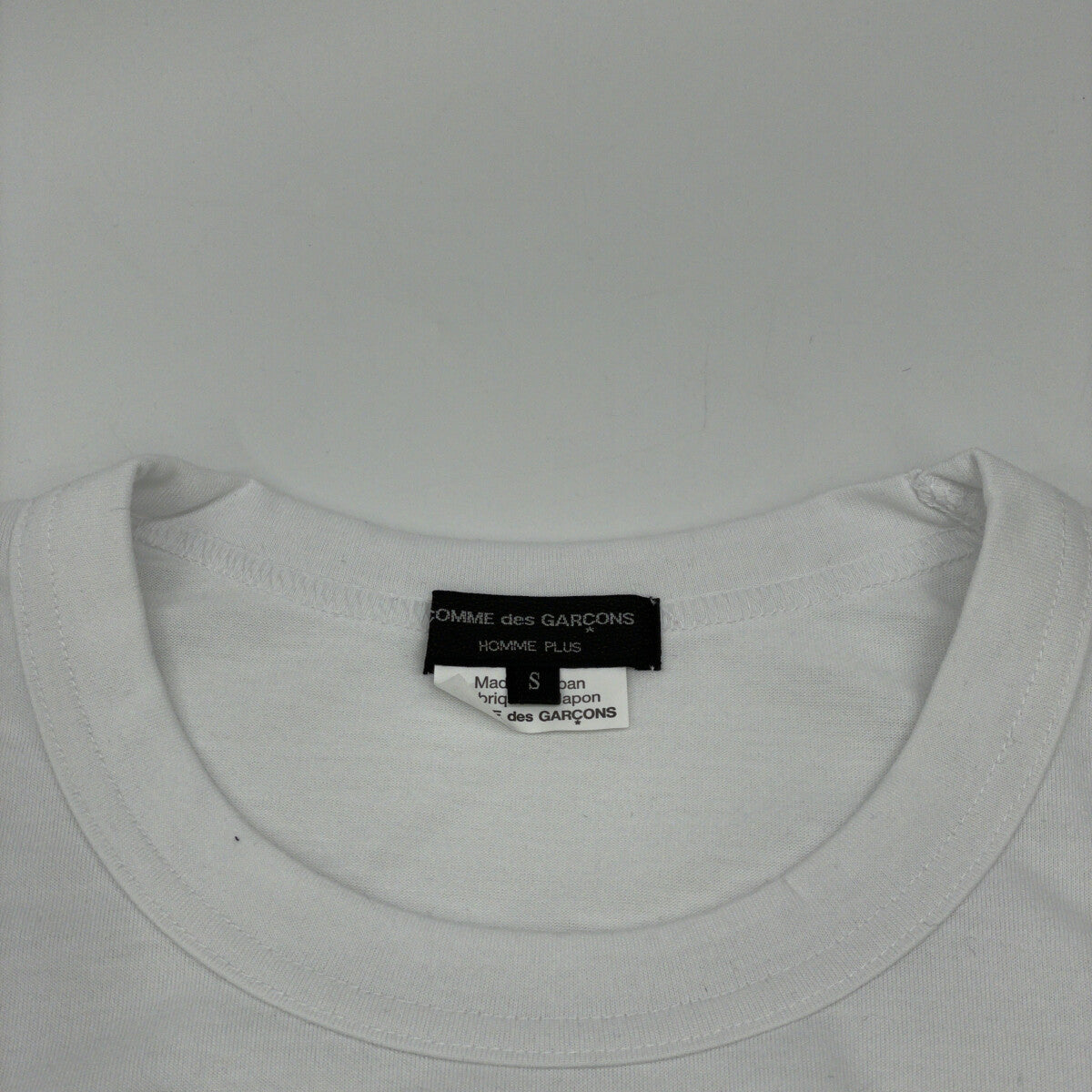 COMMEdesGARCONS HOMME PLUS 25SS PO-T018 White Short-Sleeve Zip T-Shirt Tops