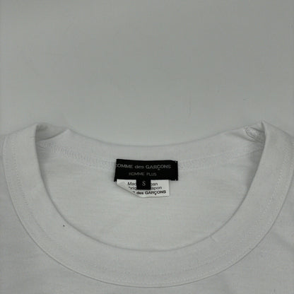 COMMEdesGARCONS HOMME PLUS 25SS PO-T018 White Short-Sleeve Zip T-Shirt Tops