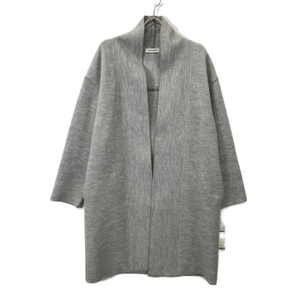 mila schon ミラショーン 500-25101 Gray Wool Shawl-Collar Buttonless Coat Coat