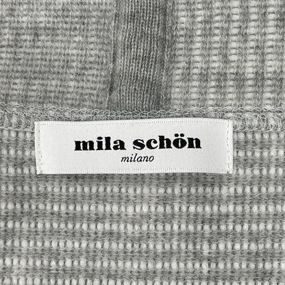 500-25101 Grey Wool Shawl Collar Buttonless Coat Coat 44 Women's