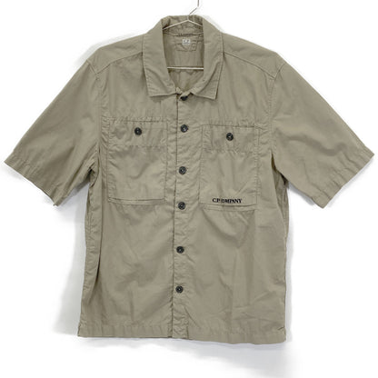 C.P.COMPANY CP公司 12CMSH284A 米色 格子防撕裂短袖衬衫 上衣