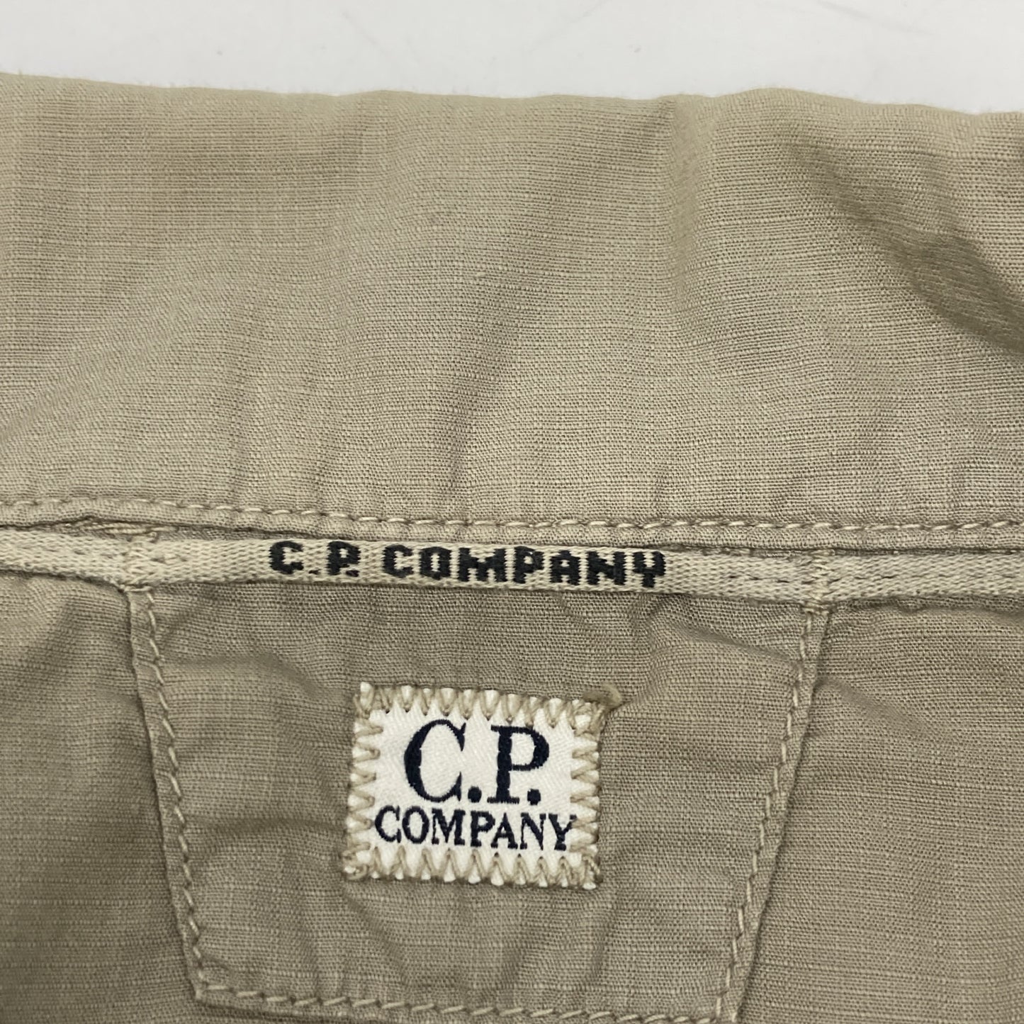C.P.COMPANY CP公司 12CMSH284A 米色 格子防撕裂短袖衬衫 上衣