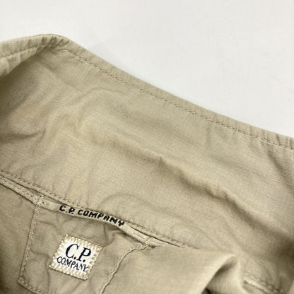 C.P.COMPANY CP公司 12CMSH284A 米色 格子防撕裂短袖衬衫 上衣