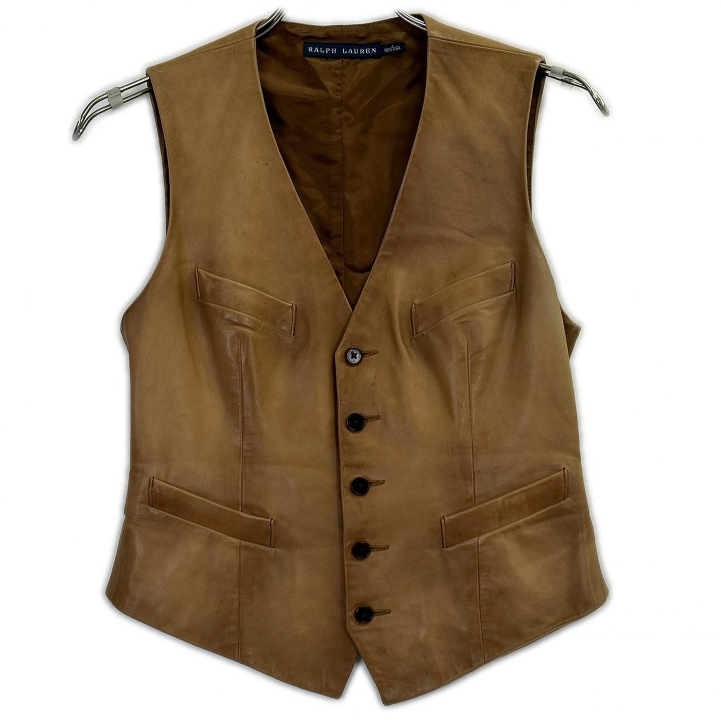 Ralph Lauren 0763909ZVB Brown Lamb Leather Gilet/Vest Vest
