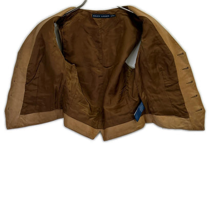 Ralph Lauren 0763909ZVB Brown Lamb Leather Gilet/Vest Vest