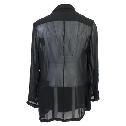 LORETTA CAPONI ロレッタカポーニ 【美品/25年製】25-010-510-0008 シルク100％ シェルボタン ダブルブレスト シアー ジャケット