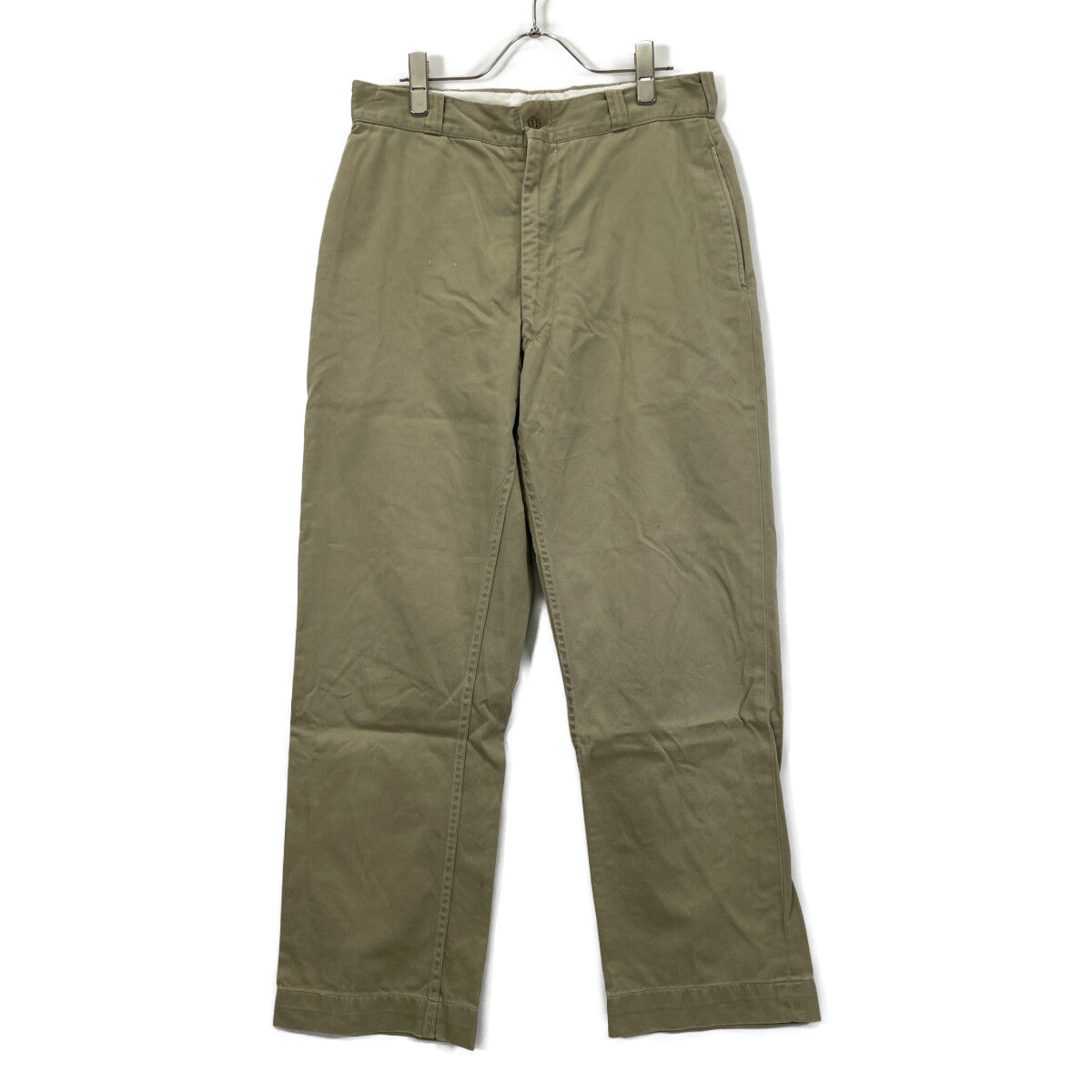 60s Beige M-45 Chino Pants RAPID Double-sided Zipper 4-Pocket Bottoms No Tag Men's