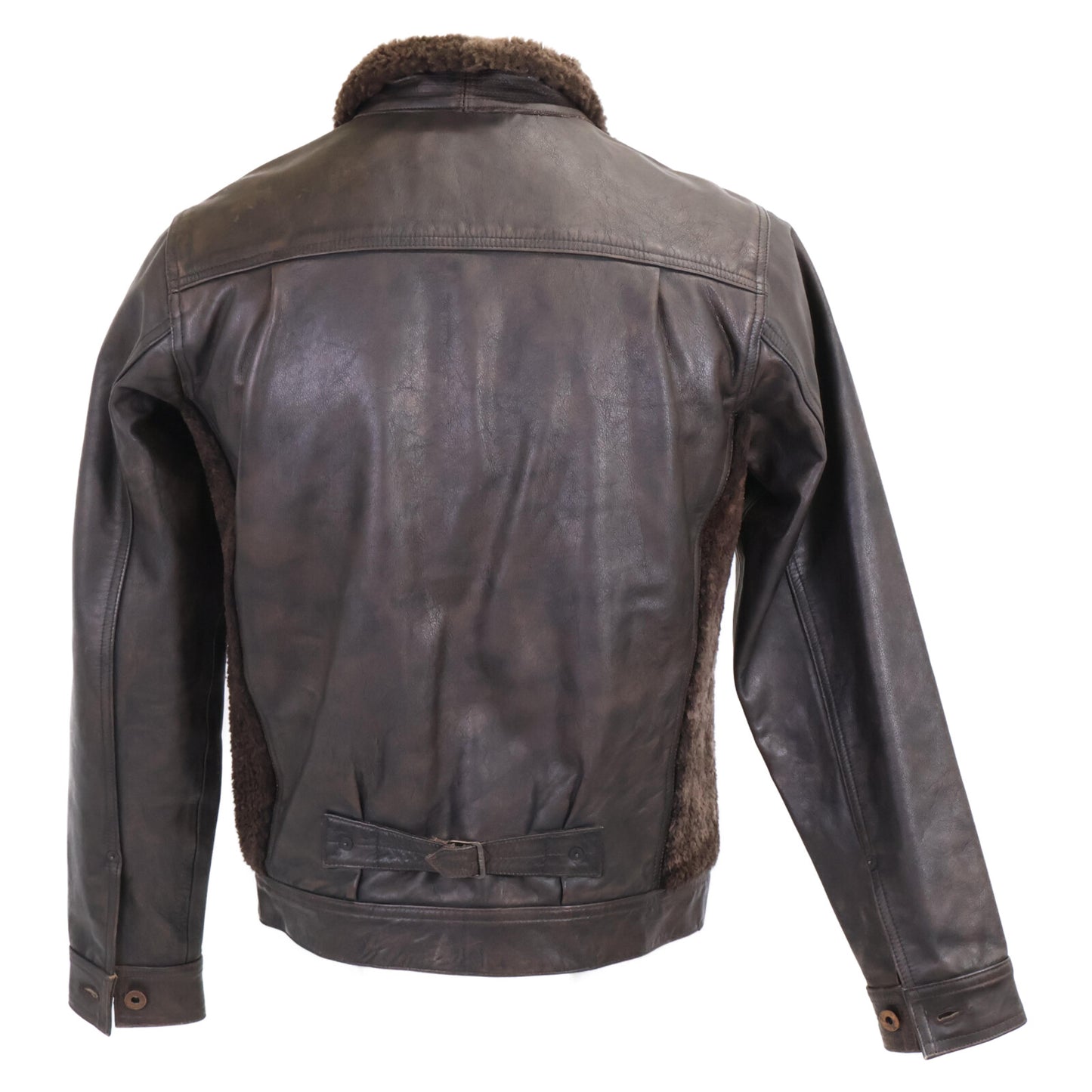 【美品/国内正品/24AW】MNRROTW16020148 GRIZZLY JACKET 剪羊毛拼接绵羊皮夹克 XS 男士