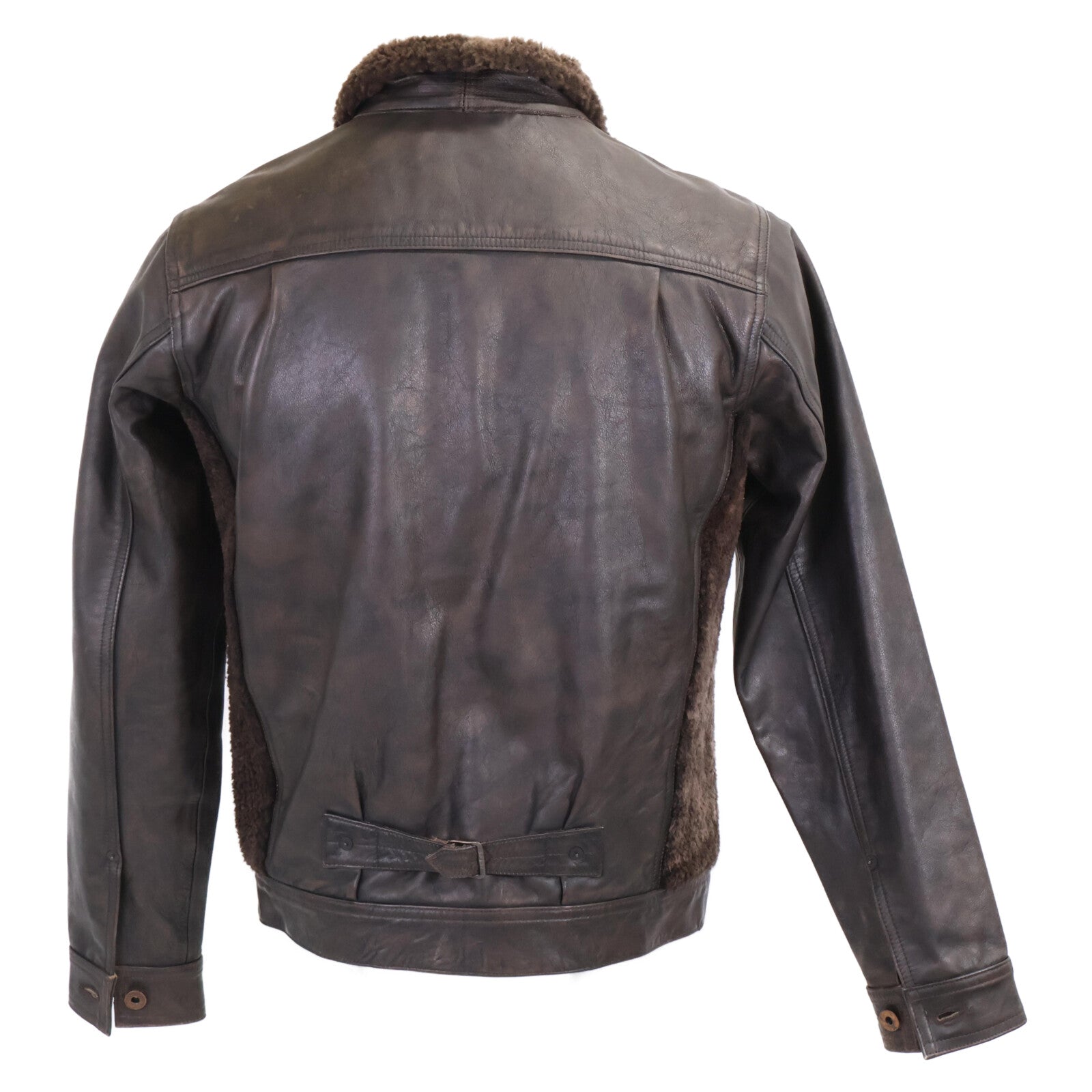 【美品/国内正品/24AW】MNRROTW16020148 GRIZZLY JACKET 剪羊毛拼接绵羊皮夹克 XS 男士