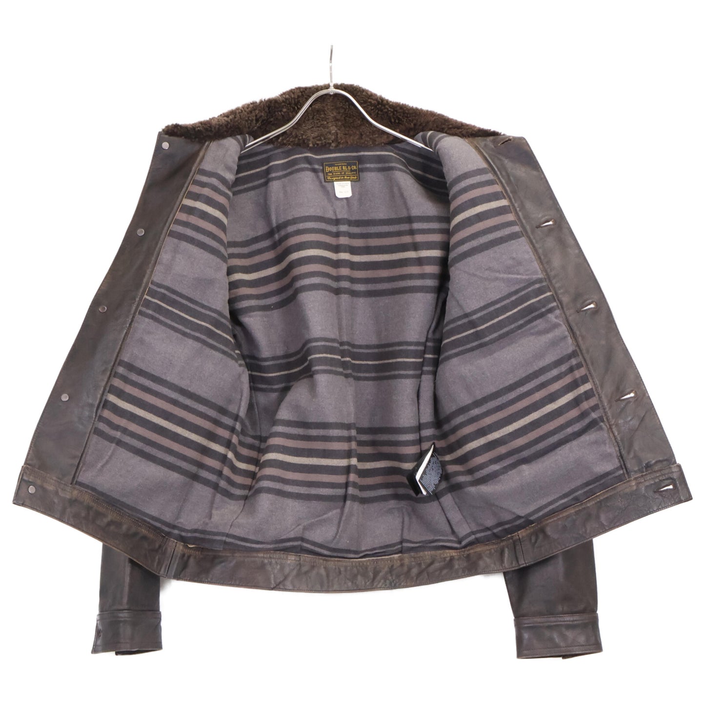 【美品/国内正品/24AW】MNRROTW16020148 GRIZZLY JACKET 剪羊毛拼接绵羊皮夹克 XS 男士