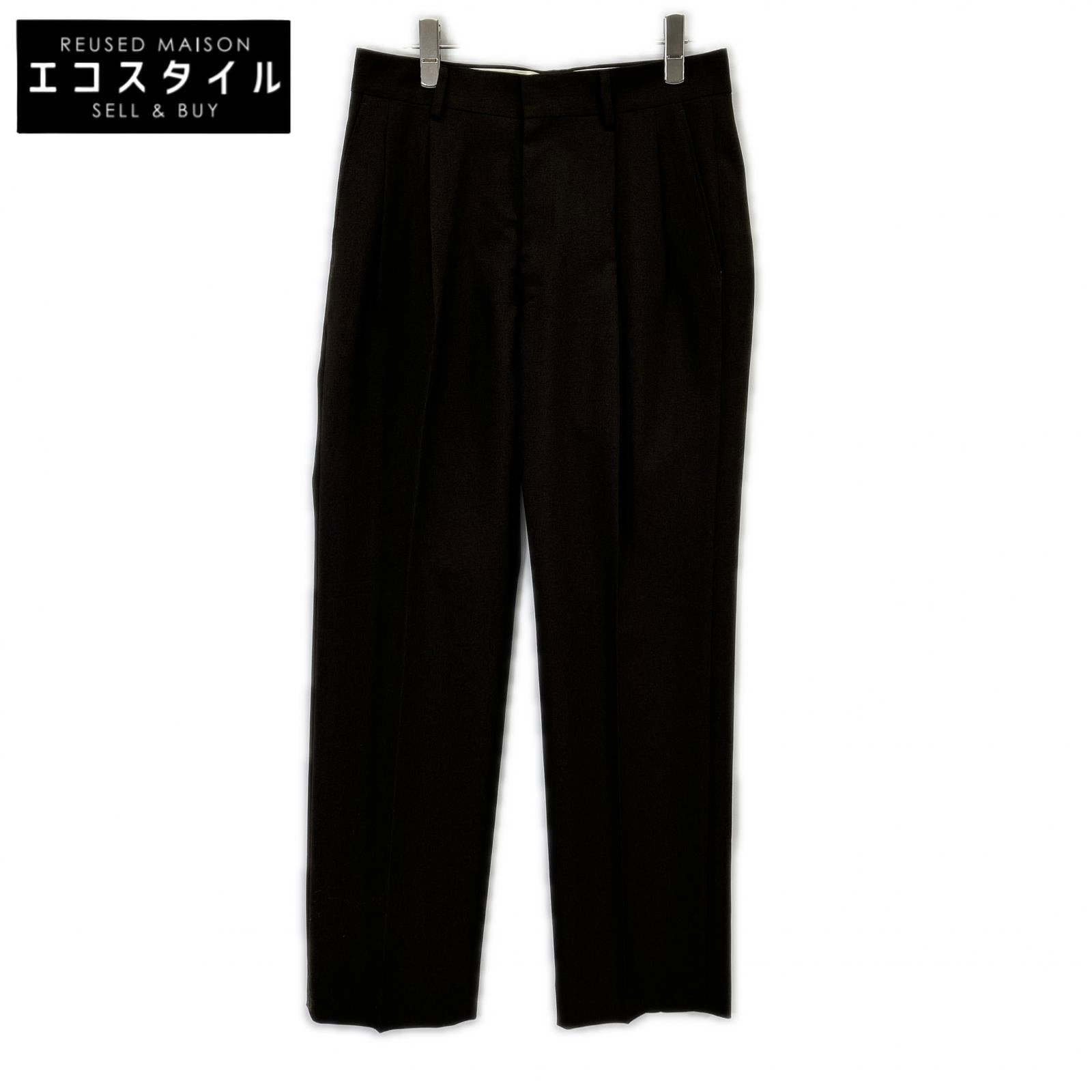 21AMSPA01 BROWN POLYESTER CENTER PRESS CHRYSLER PANTS Bottoms 34 Women's