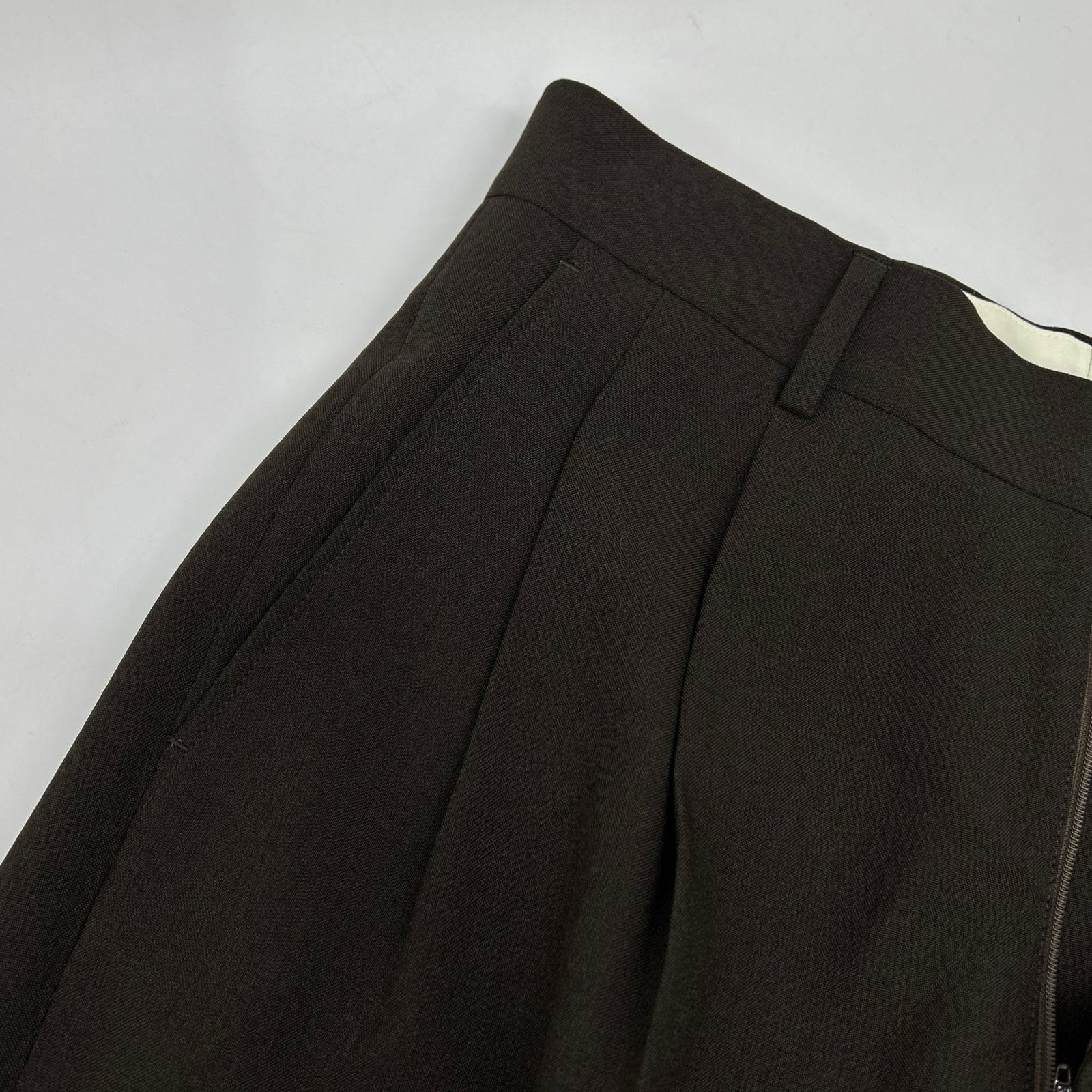 21AMSPA01 BROWN POLYESTER CENTER PRESS CHRYSLER PANTS Bottoms 34 Women's