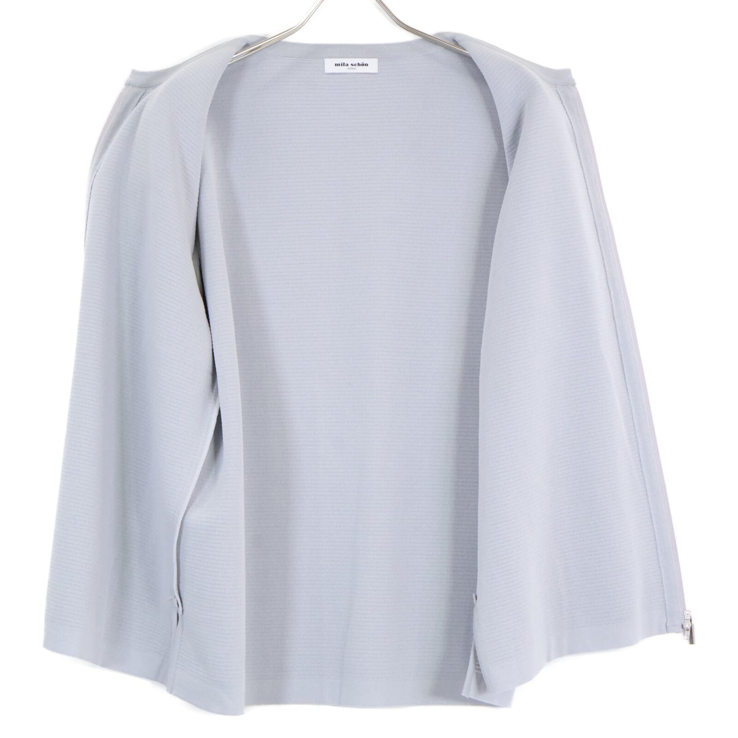 500-45701 Ange Zip-Up Collarless Knit Jacket 44 Women's