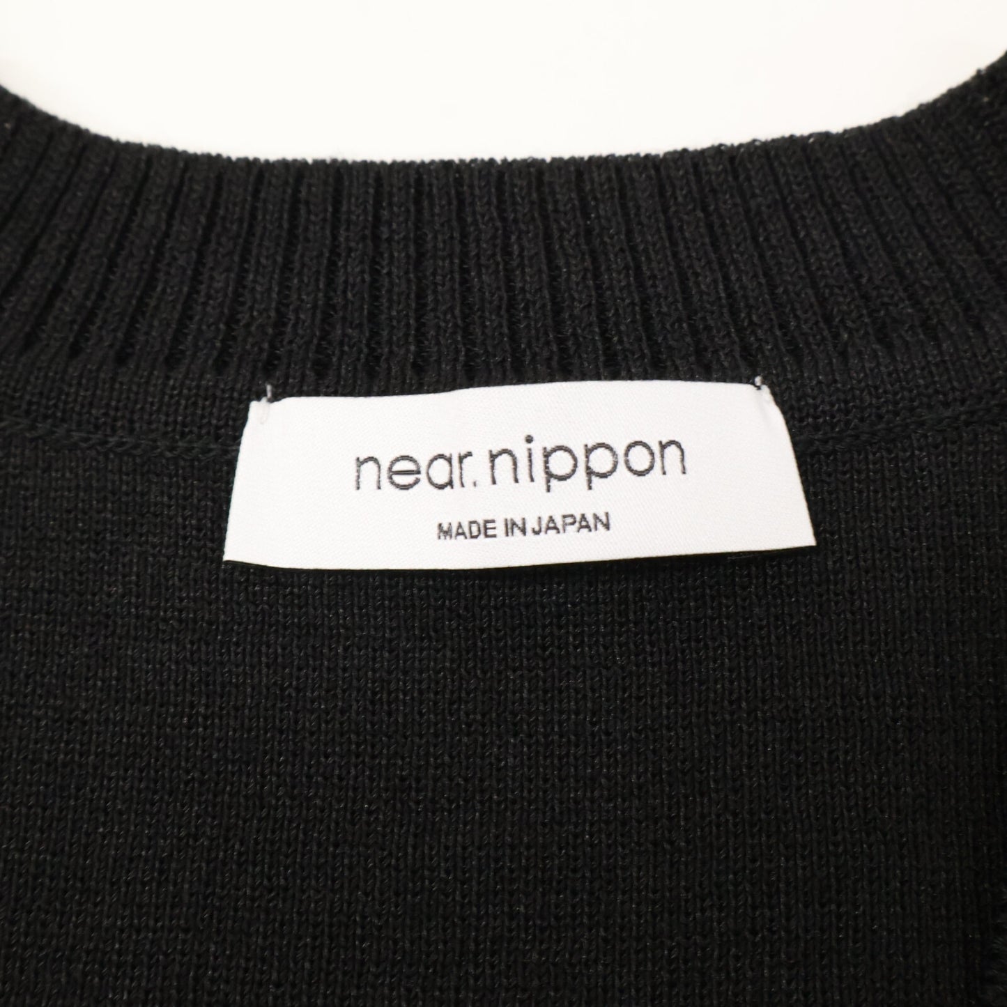 near.nippon 524-2425 Black Cotton x Nylon Jacquard Combo Sleeveless Knit Dress
