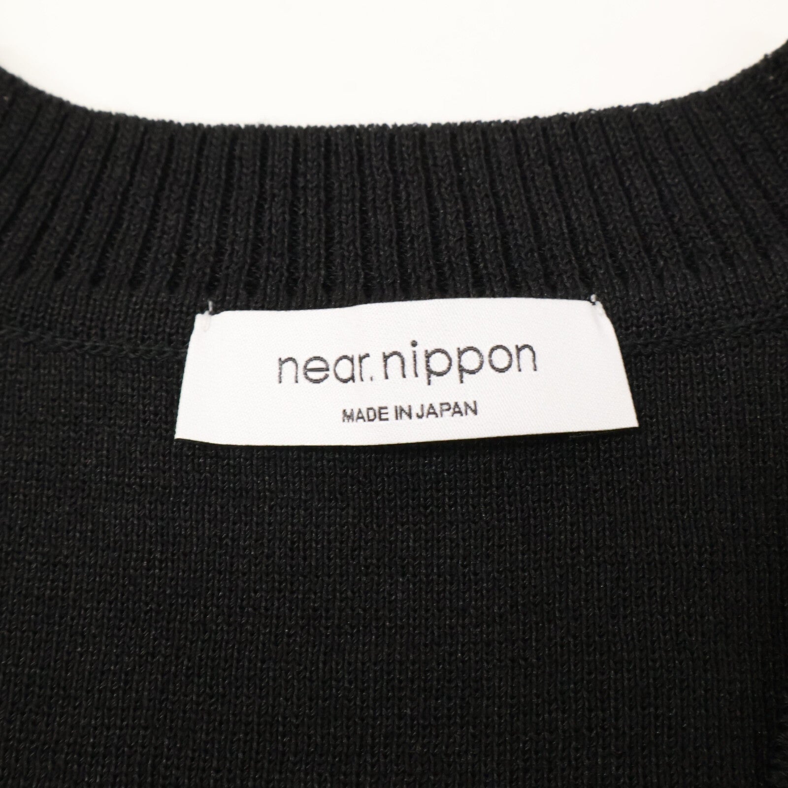 near.nippon 524-2425 Black Cotton x Nylon Jacquard Combo Sleeveless Knit Dress