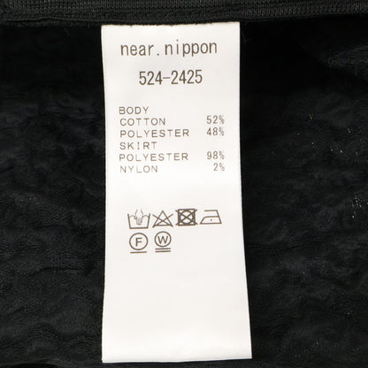 near.nippon 524-2425 Black Cotton x Nylon Jacquard Combo Sleeveless Knit Dress