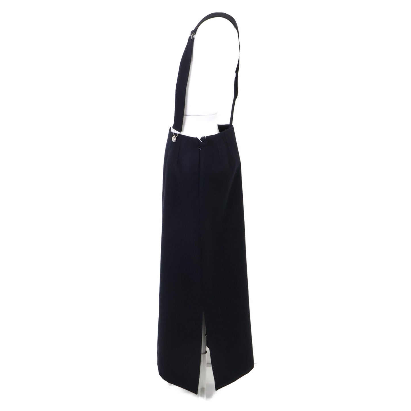 23FW-RESK-150L Black Wool Suspender Jumper Skirt, Skirt, 38, Women's